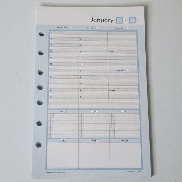 Franklin Covey 365 CLASSIC Daily Planner Pages Undated Blank Inserts Refill Blue - Picture 2 of 8